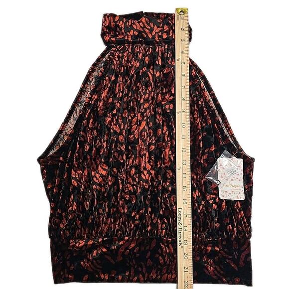 NWT Free People Womens Velvet Take A Break Halter Top Sz L Romantic Whimsigoth - Picture 6 of 12